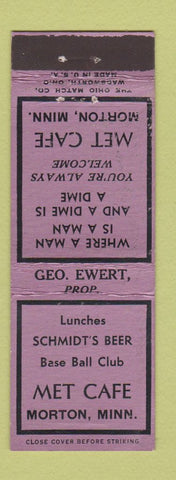 Matchbook Cover - Met Cafe Morton MN