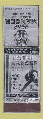 Matchbook Cover - Hotel Manger Boston MA Federal