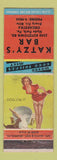 Matchbook Cover - Katzy's Bar Hyde Park PA pinup
