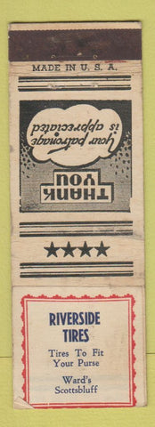 Matchbook Cover - Riverside Tires Ward's Scottsbluff NE WEAR