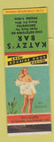 Matchbook Cover - Katzy's Bar Hyde Park PA pinup