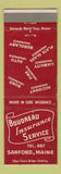 Matchbook Cover - Boudreau Insurance Sanford ME