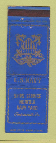 Matchbook Cover - US Navy Ship's Service Norfolk Navy Yard Portsmouth NH