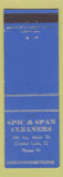 Matchbook Cover - Spic and Span Cleaners Crystal Lake IL