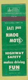 Matchbook Cover - Highway Driving Safety Washington DC Bolling Air Force Base