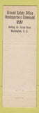 Matchbook Cover - Highway Driving Safety Washington DC Bolling Air Force Base