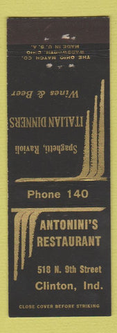 Matchbook Cover - Antonini's Italian Restaurant Clinton IN