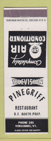 Matchbook Cover - Pine Grill Restaurant Vergennes VT Eskimo
