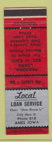 Matchbook Cover - Local Loan Service Ames IA