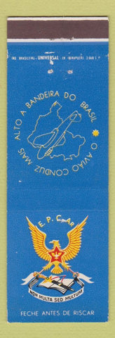 Matchbook Cover - Military Brazil Alto a Bandeira Do Brasil Aviao Conduz Mais