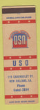 Matchbook Cover - USO Club New Orleans LA SAMPLE
