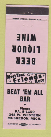 Matchbook Cover - Beat em All Bar Muskegon MI