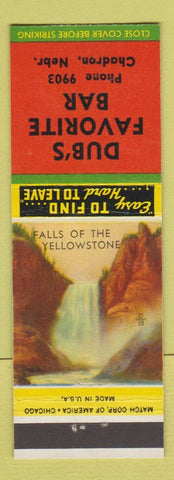 Matchbook Cover - Dub's Favorite Bar Chadron NE