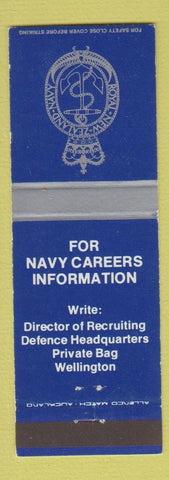 Matchbook Cover - Royal New Zealand Navy Recruiting Wellington