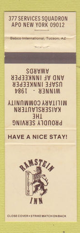 Matchbook Cover - Ramstein Inn Billeting Military Base