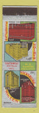 Matchbook Cover - Hotels Vicksburg MS Memphis TN Little Rock Hot Spring AR