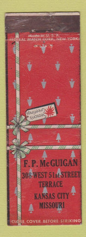 Matchbook Cover - FP McGuigan Kansas City MO Christmas Federal WEAR