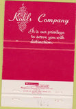 Matchbook Cover - Kohls Co Funeral Home Waupun WI 40 Strike