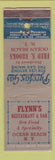 Matchbook Cover - Pyrofax Gas Flynn's Restaurant Ocean Beach NY WEAR