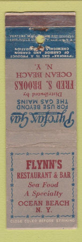 Matchbook Cover - Pyrofax Gas Flynn's Restaurant Ocean Beach NY WEAR