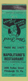 Matchbook Cover - Napolitano's Restaurant Pittsburgh PA