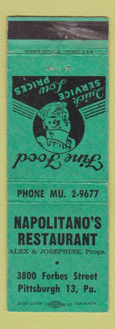 Matchbook Cover - Napolitano's Restaurant Pittsburgh PA