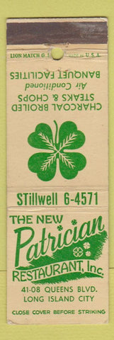 Matchbook Cover - Patrician Restaurant Long Island City LI NY
