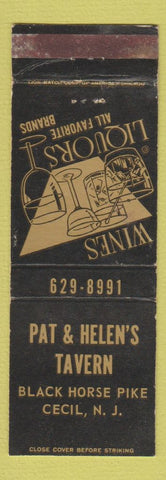Matchbook Cover - Pat & Helen's Tavern Cecil NJ