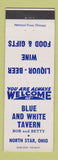 Matchbook Cover - Blue and White Tavern North Star OH
