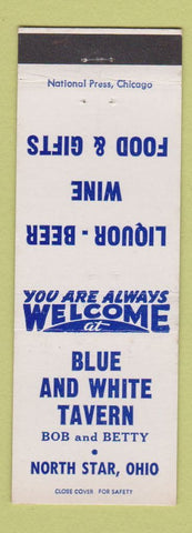 Matchbook Cover - Blue and White Tavern North Star OH