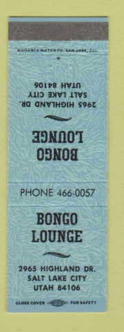 Matchbook Cover - Bongo Lounge Salt Lake City UT BLUE
