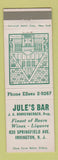 Matchbook Cover - Jule's Bar Irvington NJ