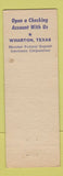 Matchbook Cover - Security Bank and Trust Wharton TX