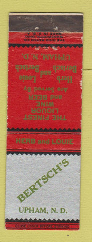 Matchbook Cover - Bertsch's Upham ND restaurant
