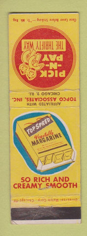 Matchbook Cover - Pick n Pay Grocery Topco Chicago IL Margarine