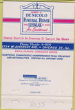 Matchbook Cover - De Nicolo Funeral Home Chicago IL 40 Strike