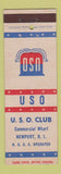 Matchbook Cover - USO Club Newport RI