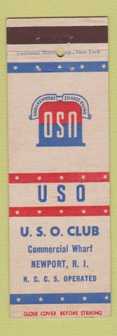 Matchbook Cover - USO Club Newport RI