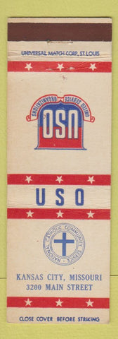 Matchbook Cover - USO Club National Catholic Community Service Kansas City MO #2