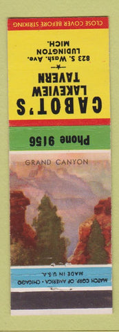 Matchbook Cover - Cabot's Lakeview Tavern Ludington MI