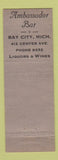 Matchbook Cover - Ambassador Bar Bay City MI
