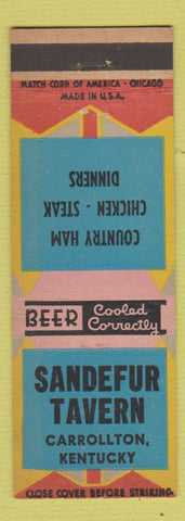 Matchbook Cover - Sandefur Tavern Carrollton KY