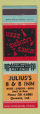 Matchbook Cover - Julius's B&B Inn Osceola IN