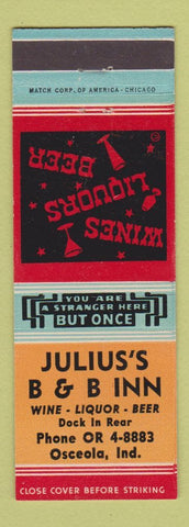 Matchbook Cover - Julius's B&B Inn Osceola IN