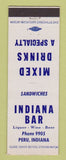 Matchbook Cover - Indiana Bar Peru IN
