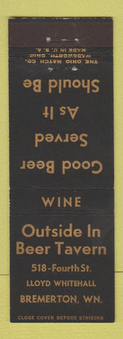 Matchbook Cover - Outside In Beer Tavern Bremerton WA