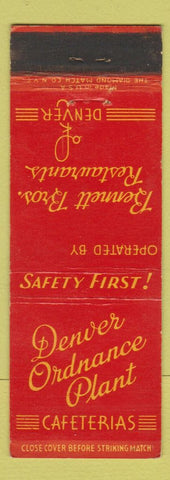 Matchbook Cover - Bennett Bros Restaurants Denver Colorado Ordnance Plant