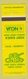 Matchbook Cover - Credit Union Fort Knox KY