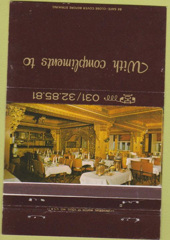Matchbook Cover - China Garden Restaurant Antwerp 40 Strike
