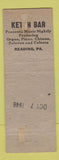 Matchbook Cover - The Kitchen Bar Reading PA pinup